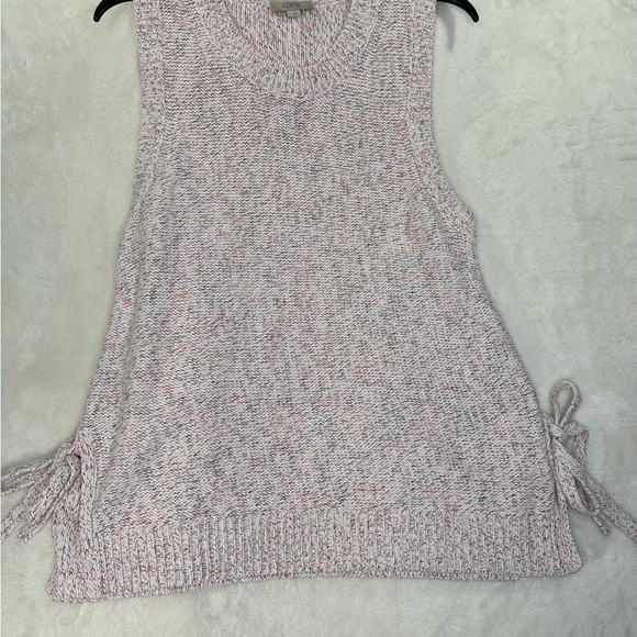 Loft pink marbled Sweater Tied Vest  sleeveless - Picture 8 of 8